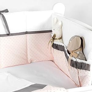 Lenjerie de pat PernaMea Renaissance Buline Roz (8 piese)