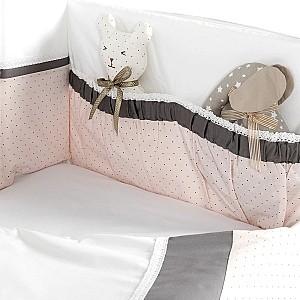 Lenjerie de pat PernaMea Renaissance Buline Roz (8 piese)