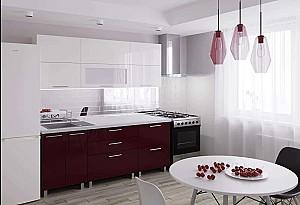 Set mobila bucatarie PS Garis (High Gloss) 2.0 m White/Bordo