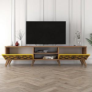 Tumba pentru televizor Trendy Clasa Nuc (Maro)/Galben