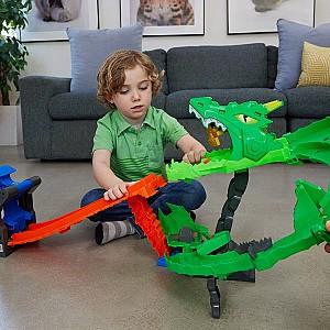  Hot Wheels Demolarea Dragonului cu 2 mașini Monster Trucks 1:64