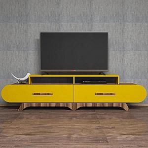 Tumba pentru televizor Trendy Flora Nuc (Maro)/Galben