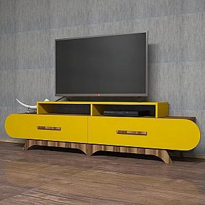 Tumba pentru televizor Trendy Flora Nuc (Maro)/Galben