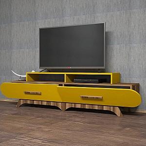 Tumba pentru televizor Trendy Flora Nuc (Maro)/Galben