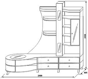 Living KMK Orfei 12 R (0365.1) bodega/argint alb