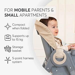 Scaun reglabil pe inaltime de masa Kikka Boo Comfy+ Grey