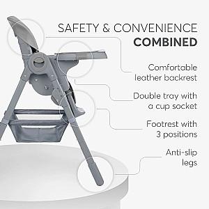 Scaun reglabil pe inaltime de masa Kikka Boo Comfy+ Grey