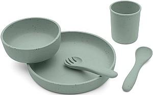 Set de vesela Kikka Boo Platinum Silicone Sage Mint 5 piese