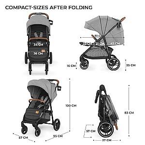 Carucior de plimbare KinderKraft Grande Plus Grey (KSGRAN00GRY0000)