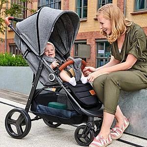 Carucior de plimbare KinderKraft Grande Plus Grey (KSGRAN00GRY0000)