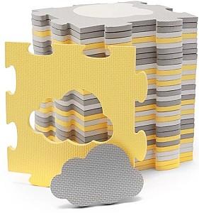 Covoras de joaca copii KinderKraft Luno Sharpes Yellow (KPLUSH00YEL0000)