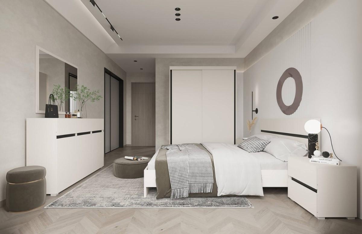 Set dormitor Yasen London Nr.2 Cașemir / Antracit