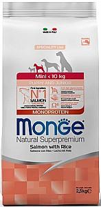 Hrana uscata pentru caini Monge MINI PUPPY Salmone/Rice  2.5kg