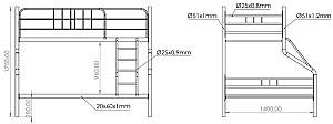 Pat copii Evger R-70XL 90/140x200cm Negru