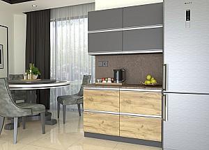 Set mobila bucatarie Yasen Madera 1.2 m (sertare) Gafit Gri / Stejar Kraft Auriu