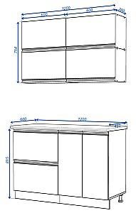 Set mobila bucatarie Yasen Madera 1.2 m (dulap sub chiuvetă) Stejar Kraft Alb