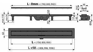 Rigola de dus Alcaplast APZ19BLACK-750 SET