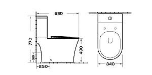 Vas WC Ceramica Blanca T2+Capac Duroplast No-Rim