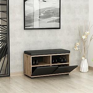 Dulap pentru incaltaminte Trendy Drago Nuc (Maro)/Negru