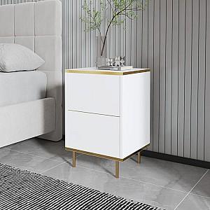 Noptiera Trendy Imaj Alb/Auriu