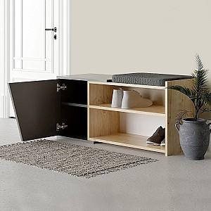 Dulap pentru incaltaminte Trendy Fiona Stejar (Bej)/Antracit (Gri)