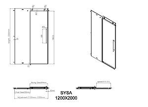 Cabina de dus VLM SYSA 120x200 MATTE BLACK