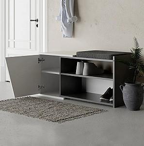 Dulap pentru incaltaminte Trendy Fiona Bench Antracit (Gri)/Alb