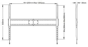 Suport pentru televizor Multibrackets M Universal Fixed Wallmount SD MAX 1200x900
