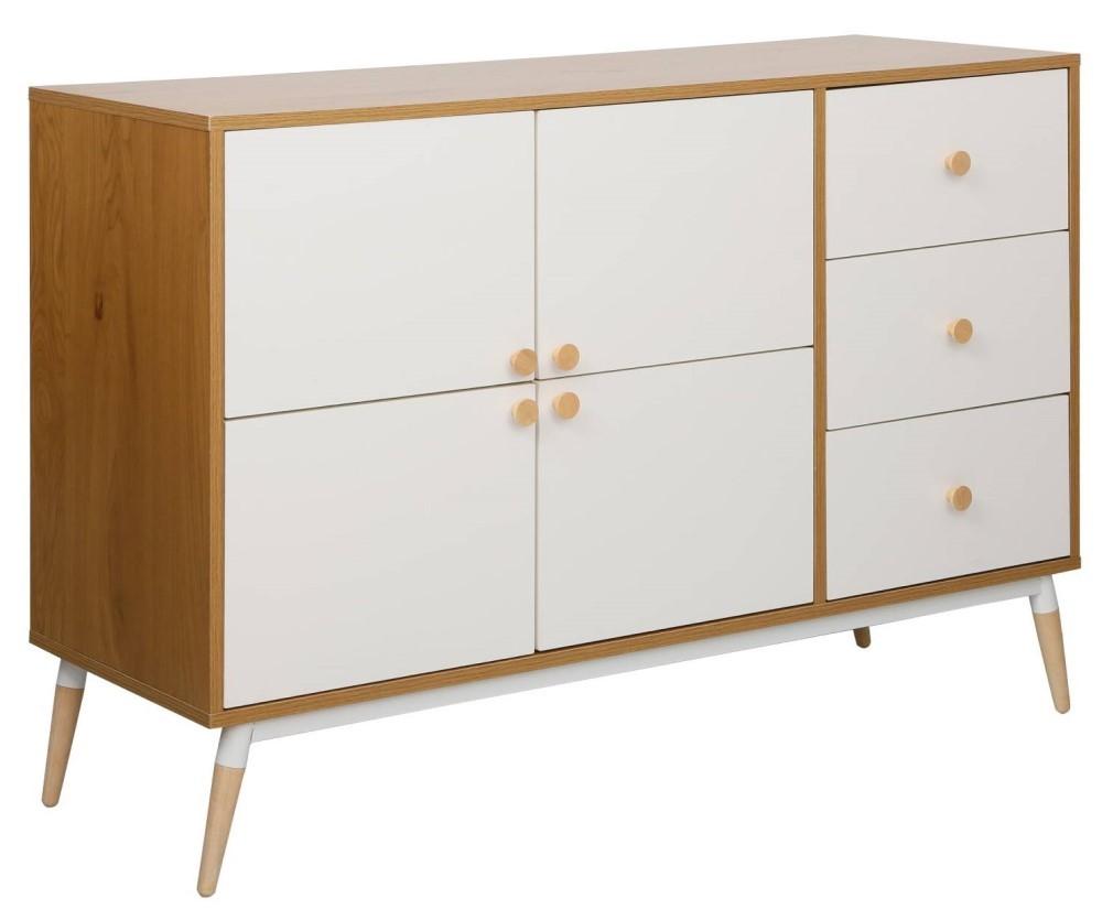 Comoda DP Marani 120x40x81H Oak / White