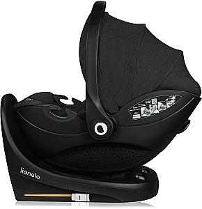 Scaun auto copii Lionelo Moxie Black Carbon și bază Isofix