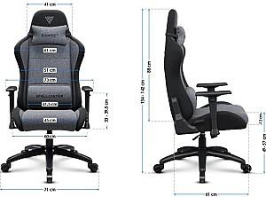 Fotoliu gaming SENSE7 Spellcaster FUKU XL Fabric Black and Gray