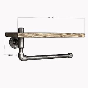 Raft pentru baie Trendy Boruraf035 Negru/Nuc (Maro)