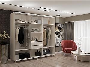 Dulap-cupe My-Style 2.3 x H2.4 m Pal + Oglinda Cenușiu