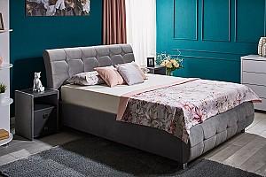 Set dormitor Ambianta Samba 1.4 m Grey, Modern