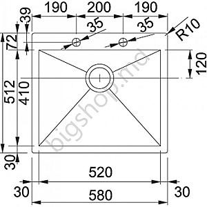 Chiuveta de bucatarie Franke Planar PPX 210-58 TL (127.0203.469)