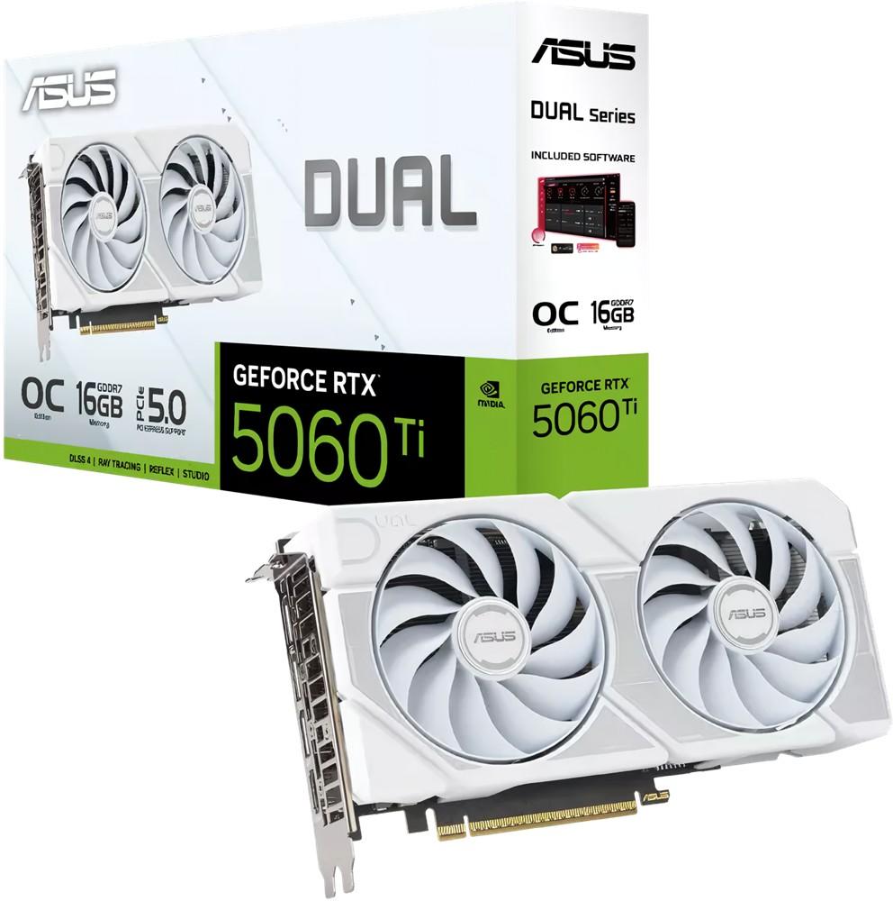 Placa video Asus GeForce RTX 5060 Ti 16GB Dual White OC Edition