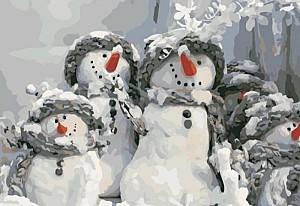 Tablou pe numere PRC Omuleții de zapadă 04120