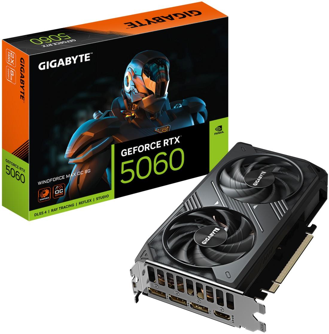 Placa video Gigabyte GeForce RTX 5060 WINDFORCE MAX OC 8G
