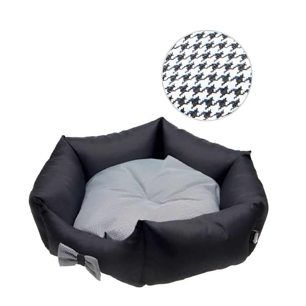 Pat pentru pisica Comfy by Aquael Bed Lola Black / White FI 60cm