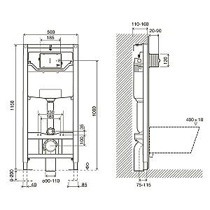 Instalatie wc incastrat cu cadru IMPRESE i-FRAME i5220