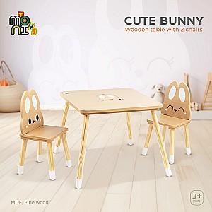 Masă de scris pentru copii Moni Cute Bunny Wood