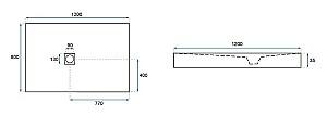 Cadita de dus VLM Rock black 80X120