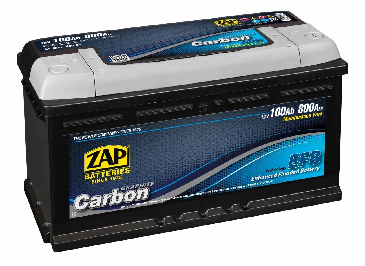 Acumulator auto ZAP 100 Ah CARBON EFB
