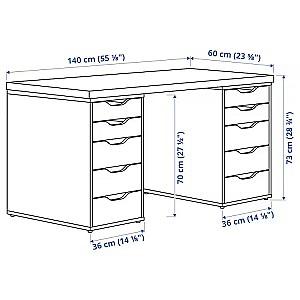 Masa de birou IKEA Lagkapten Alex White 140x60