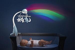 Carusel pentru patuc Chicco Rainbow Cot Mobile Blue