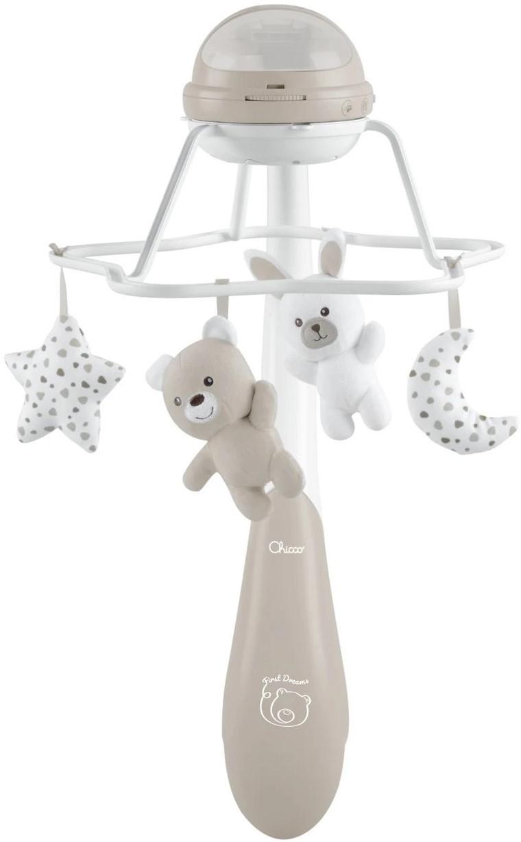 Carusel pentru patuc Chicco Rainbow Cot Mobile Beige
