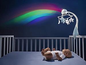 Carusel pentru patuc Chicco Rainbow Cot Mobile Beige