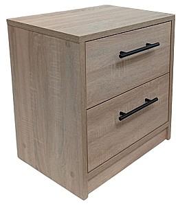 Set dormitor Alcantara Pulsar 160x200 Bej + Noptiere PAL Stejar Sonoma + Saltea Salt Confort Clasic 160x200