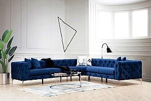 Canapea coltar Trendy Como Dreapta Bleumarin (Albastru)