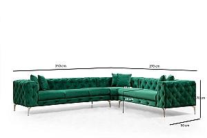 Canapea coltar Trendy Como Dreapta Verde